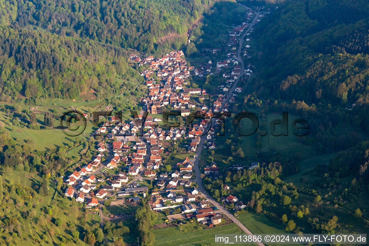 Vue aérienne de Eußerthal dans le département Rhénanie-Palatinat, Allemagne