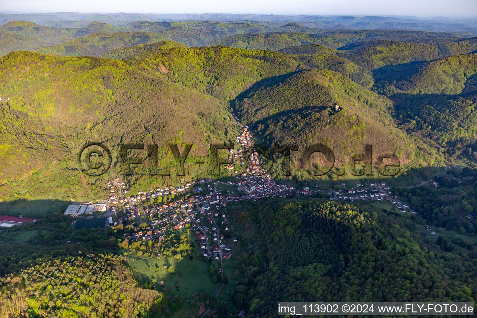 Vue d'oiseau de Ramberg dans le département Rhénanie-Palatinat, Allemagne