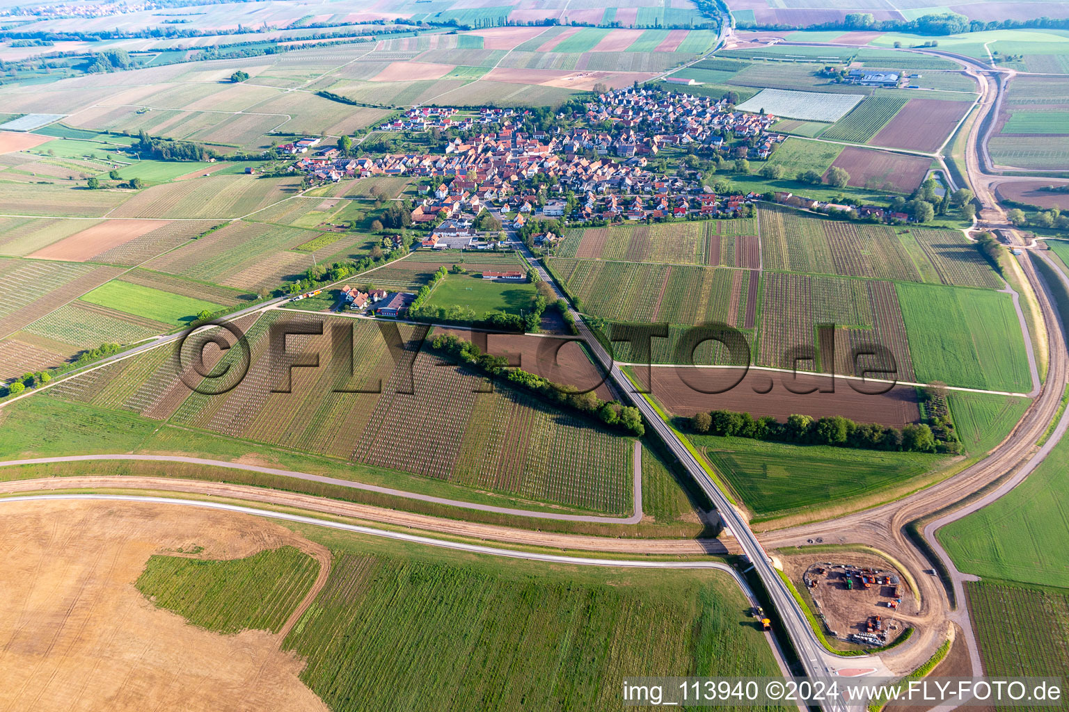 Photographie aérienne de Contourner le chantier à Impflingen dans le département Rhénanie-Palatinat, Allemagne