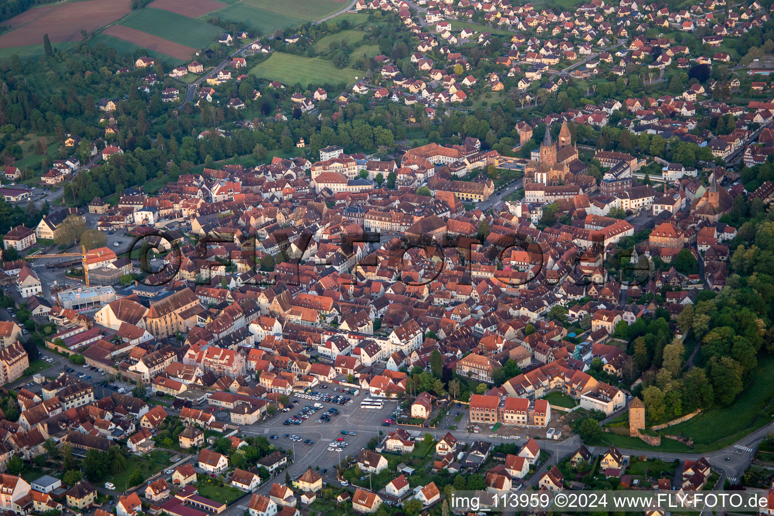 Wissembourg dans le département Bas Rhin, France d'en haut