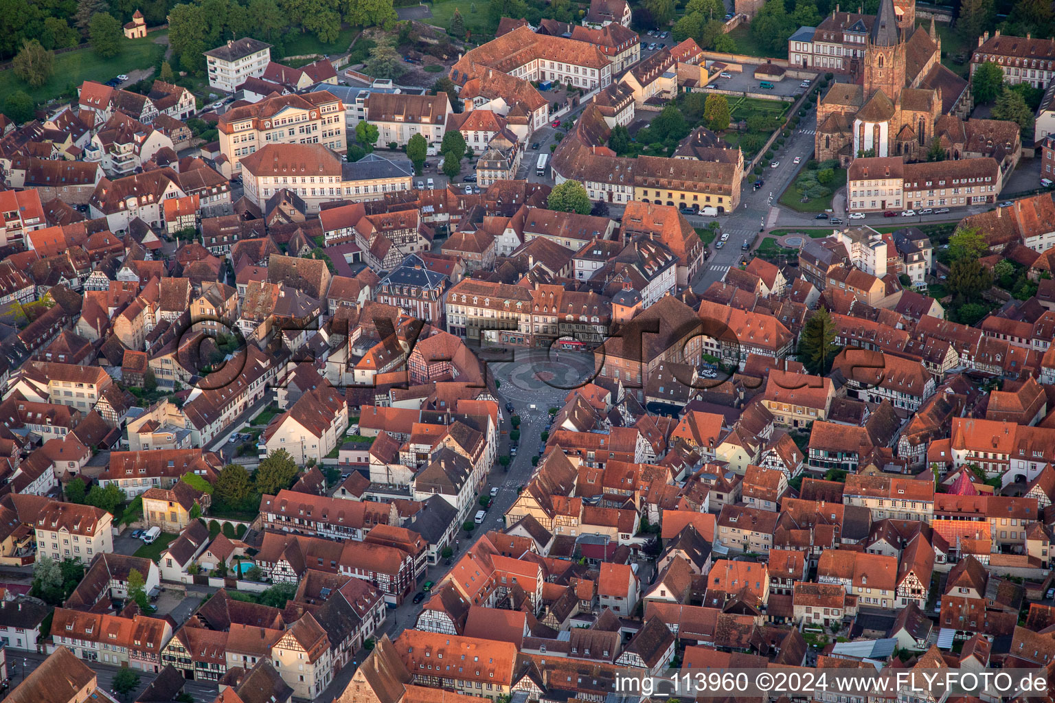 Wissembourg dans le département Bas Rhin, France hors des airs