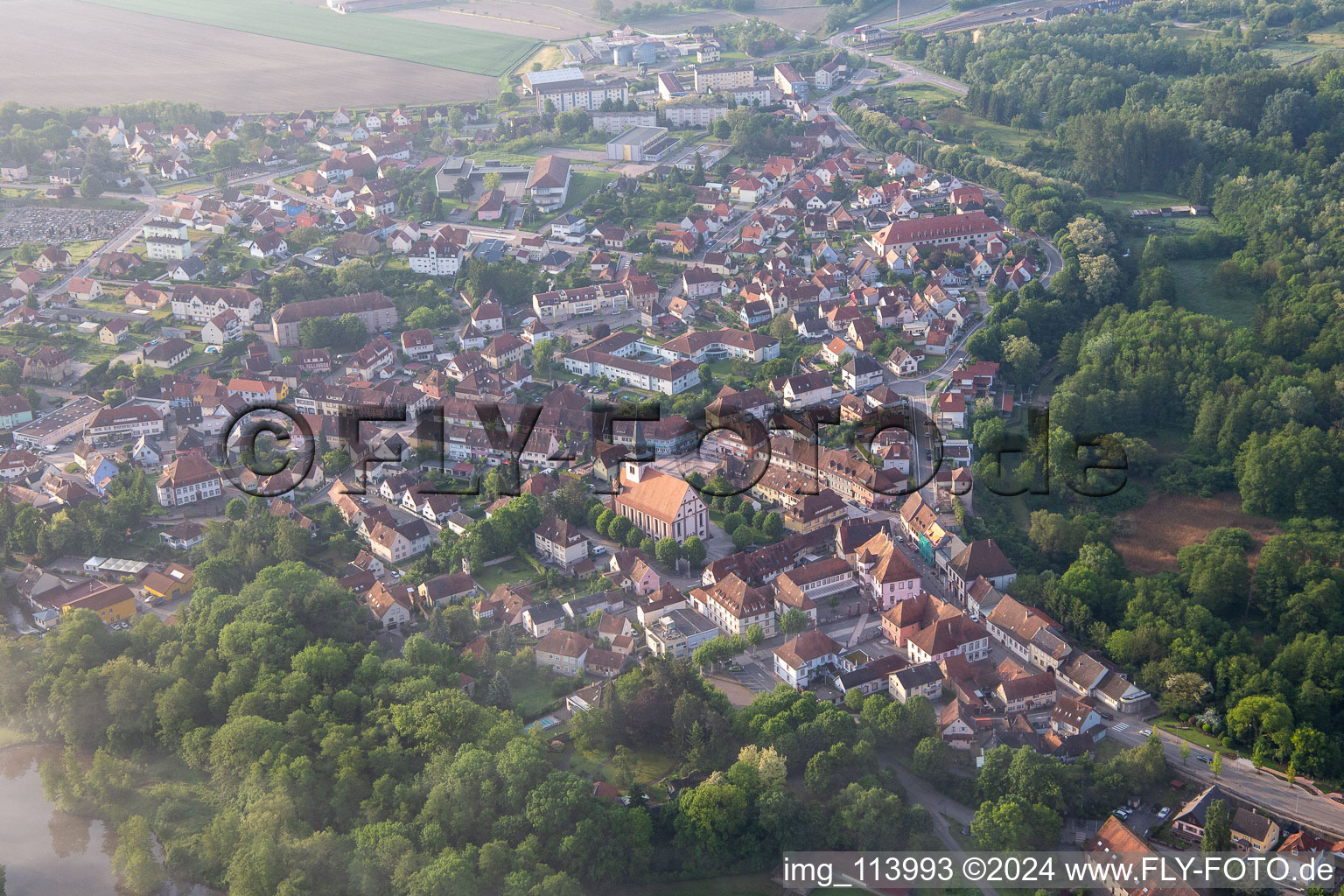 Image drone de Lauterbourg dans le département Bas Rhin, France