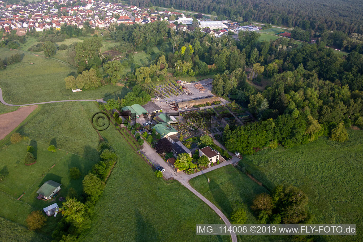Pépinière Bienwald / Greentec à Berg dans le département Rhénanie-Palatinat, Allemagne hors des airs