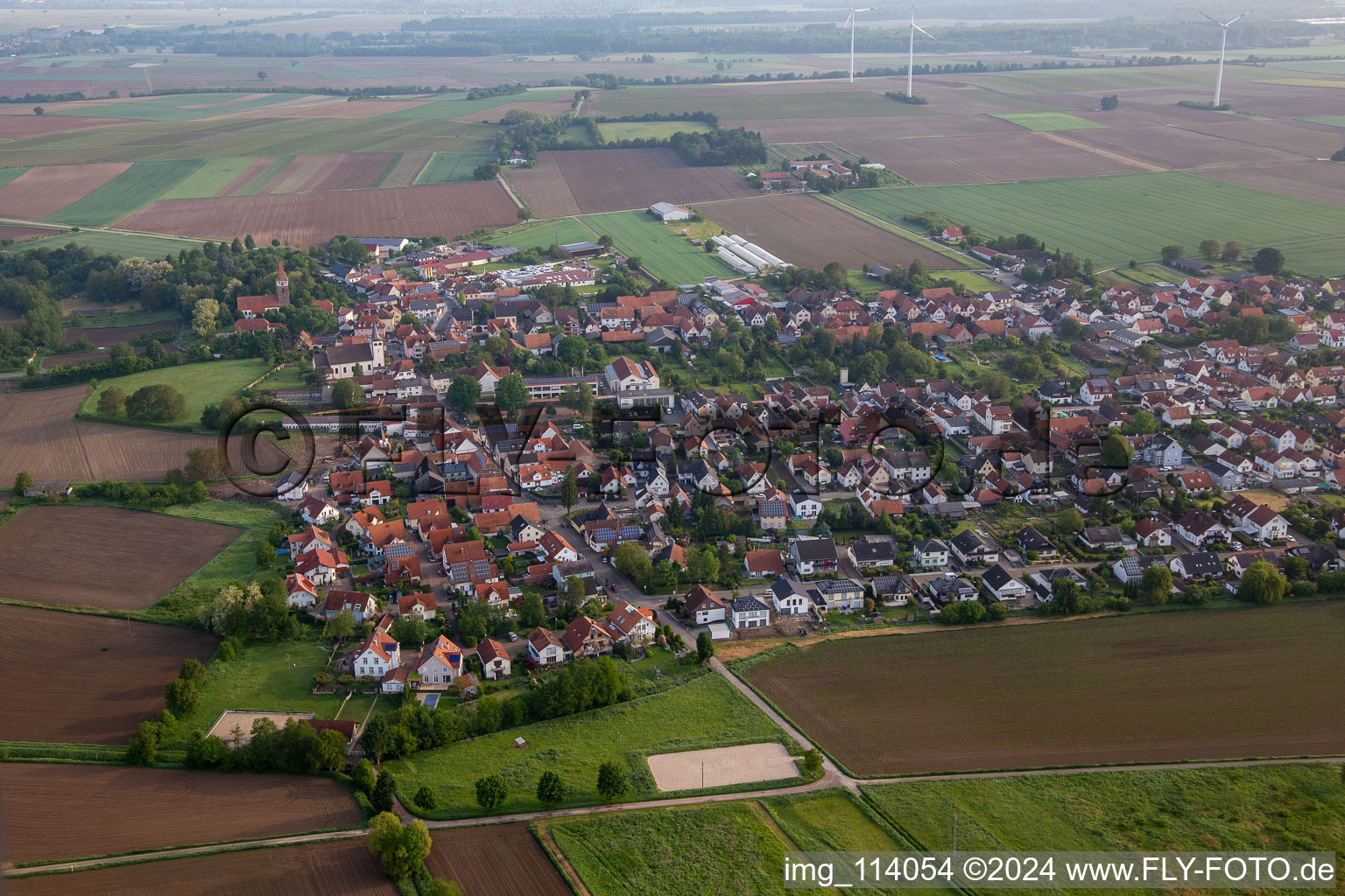 Minfeld dans le département Rhénanie-Palatinat, Allemagne d'en haut