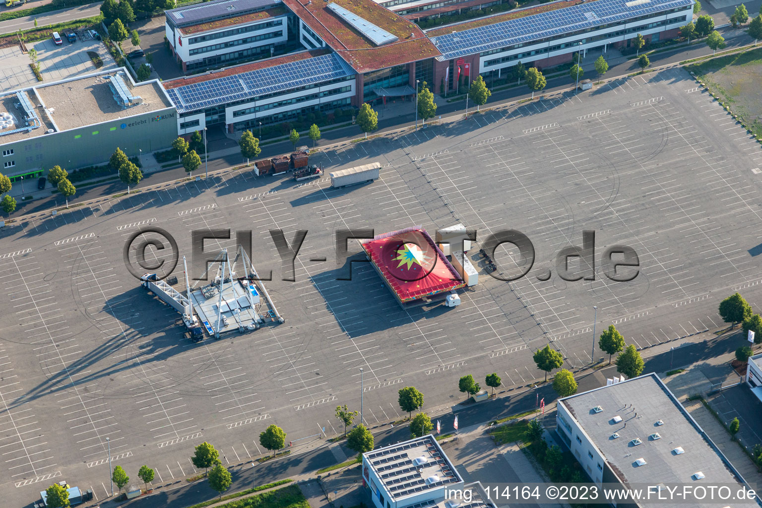 Vue oblique de Station de mesure à le quartier Queichheim in Landau in der Pfalz dans le département Rhénanie-Palatinat, Allemagne