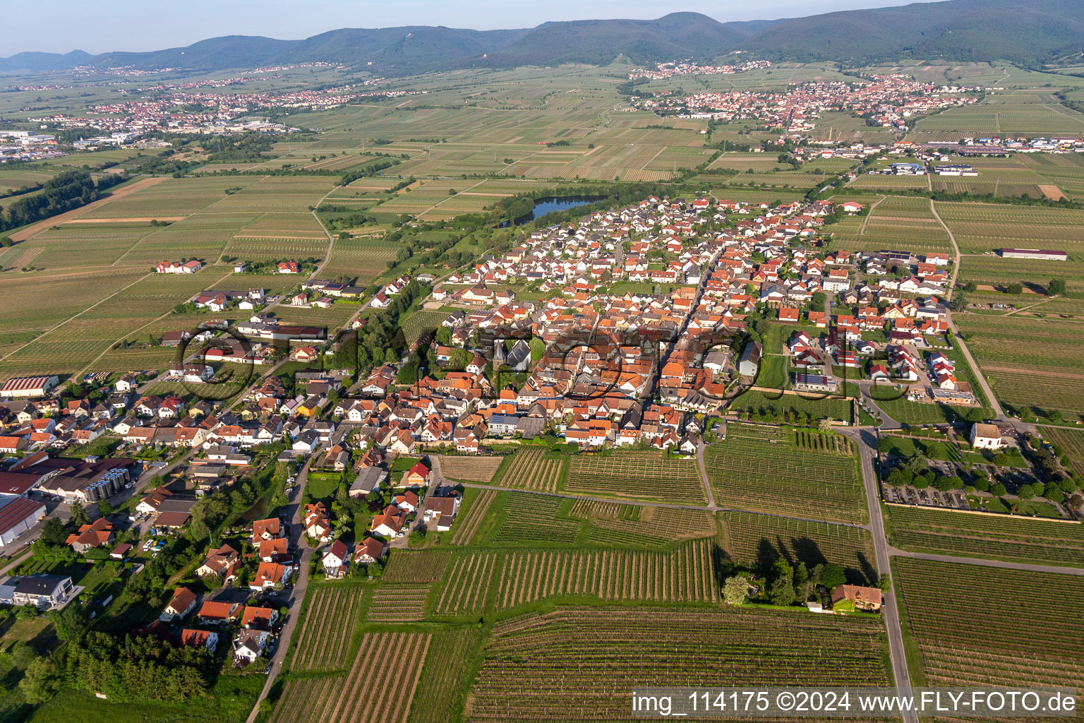 Kirrweiler dans le département Rhénanie-Palatinat, Allemagne vue d'en haut