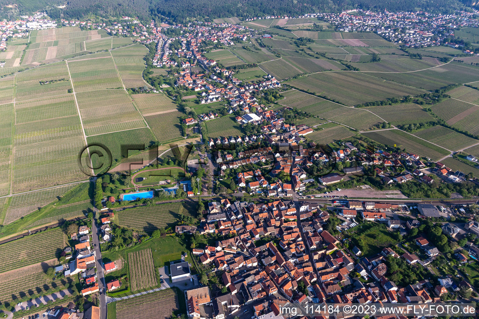 Photographie aérienne de Quartier Mußbach in Neustadt an der Weinstraße dans le département Rhénanie-Palatinat, Allemagne