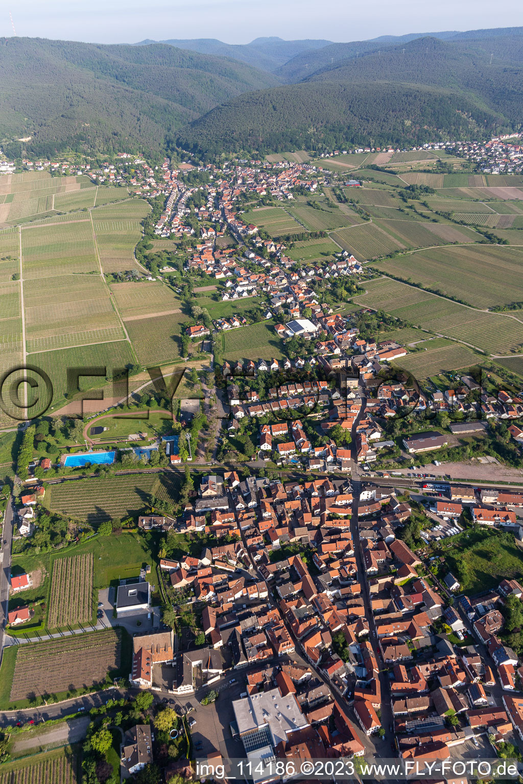 Vue oblique de Quartier Mußbach in Neustadt an der Weinstraße dans le département Rhénanie-Palatinat, Allemagne