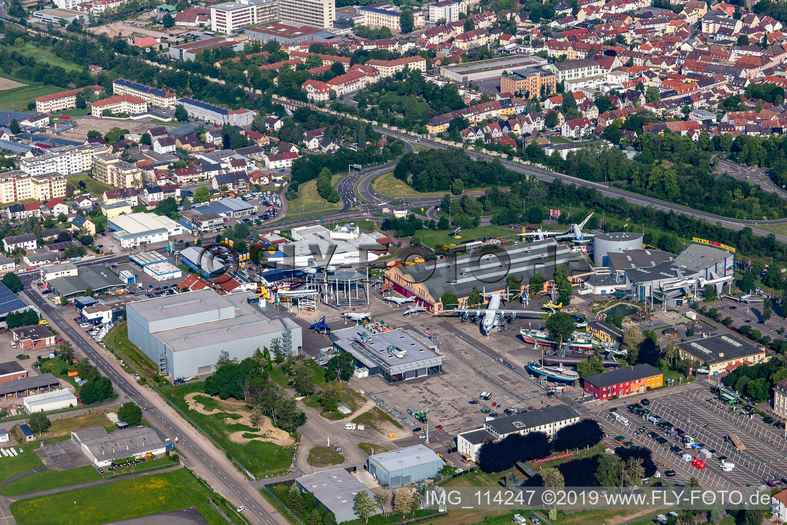 Vue aérienne de Musée de la technologie à Speyer dans le département Rhénanie-Palatinat, Allemagne