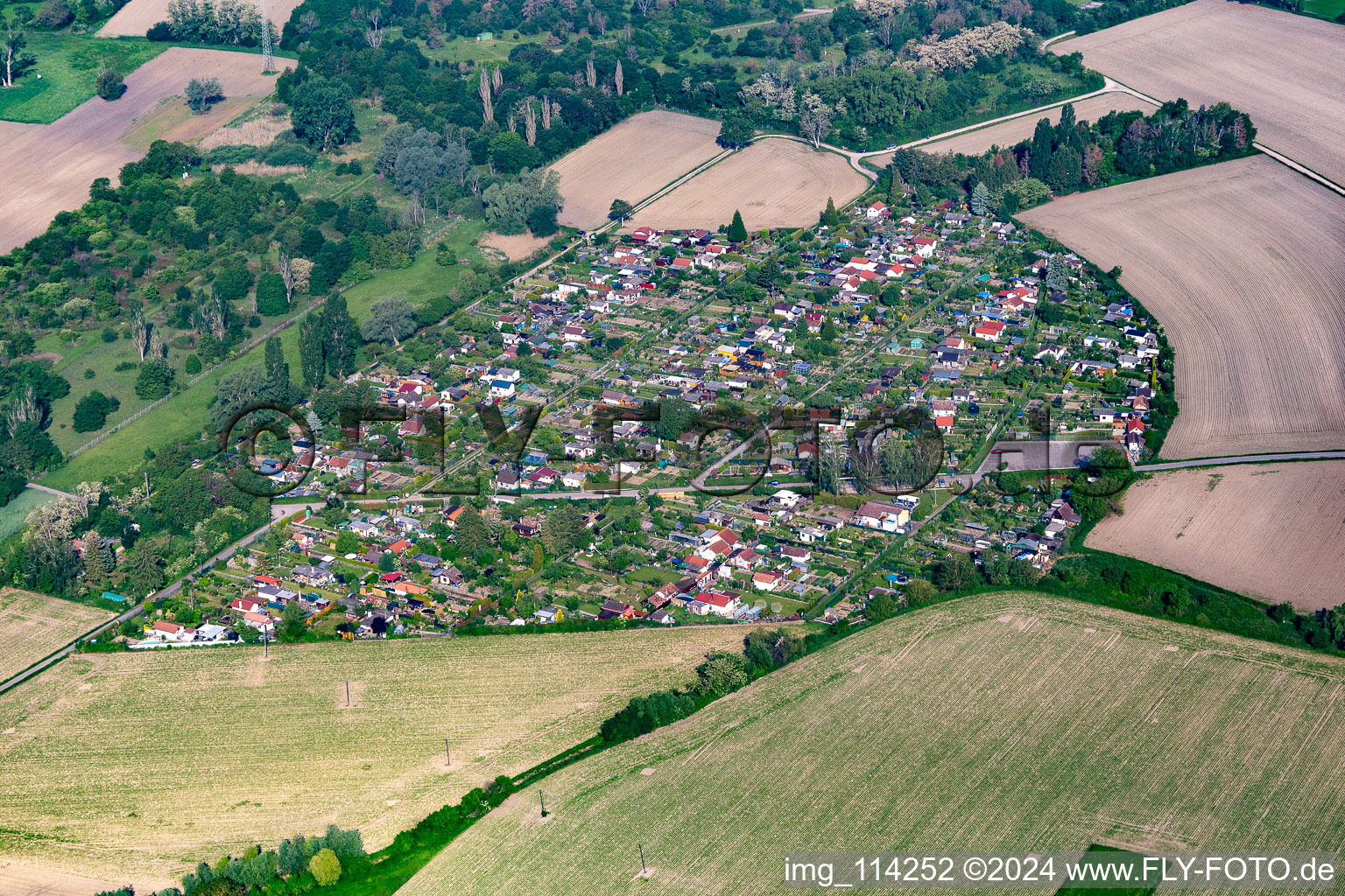 Vue aérienne de Piège à balles pour jardinier familial à Speyer dans le département Rhénanie-Palatinat, Allemagne