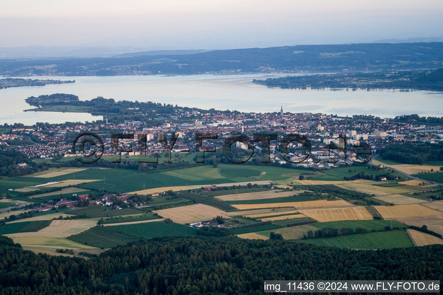 Vue oblique de Radolfzell à Radolfzell am Bodensee dans le département Bade-Wurtemberg, Allemagne