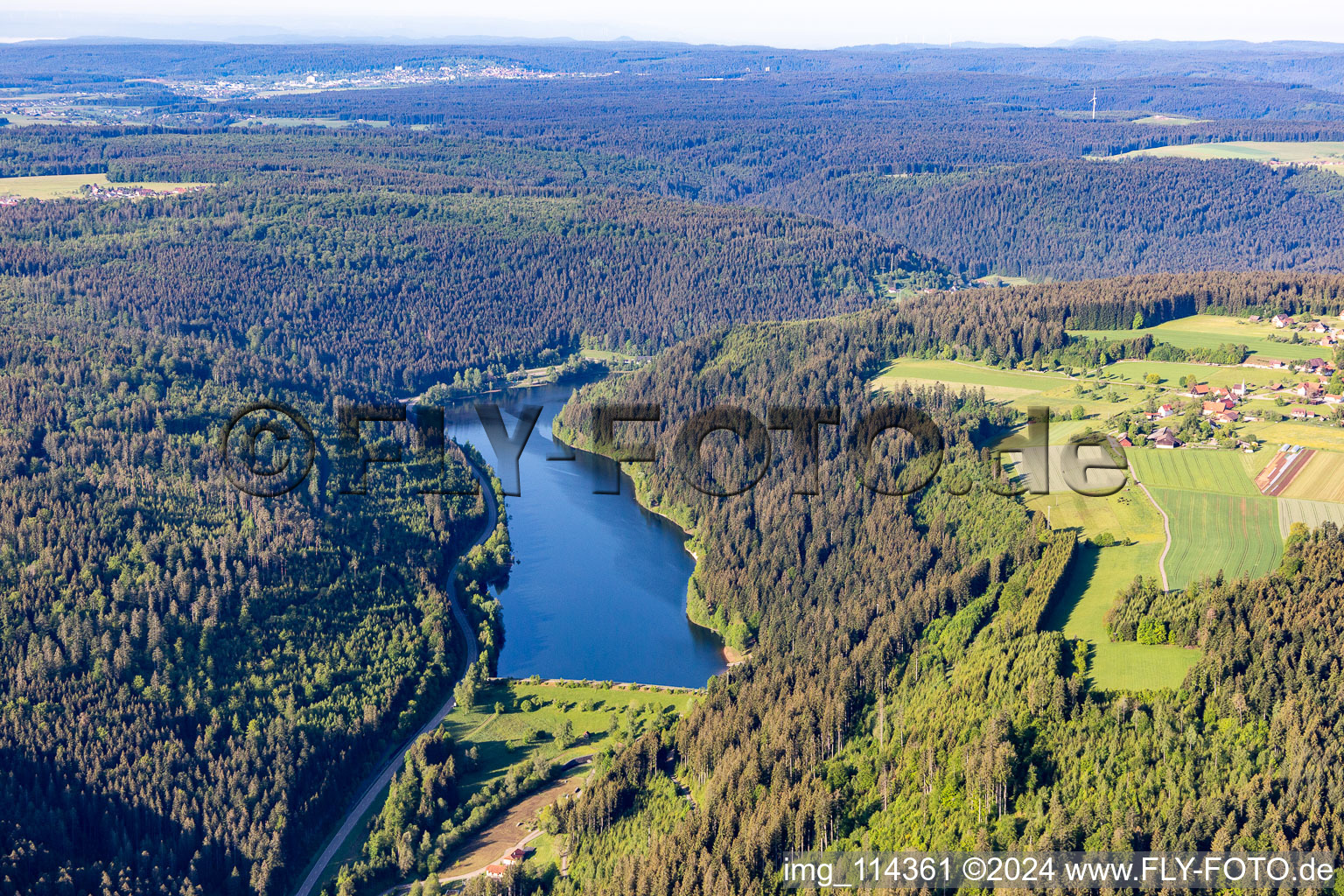 Vue aérienne de Barrage de Nagold à Grömbach dans le département Bade-Wurtemberg, Allemagne