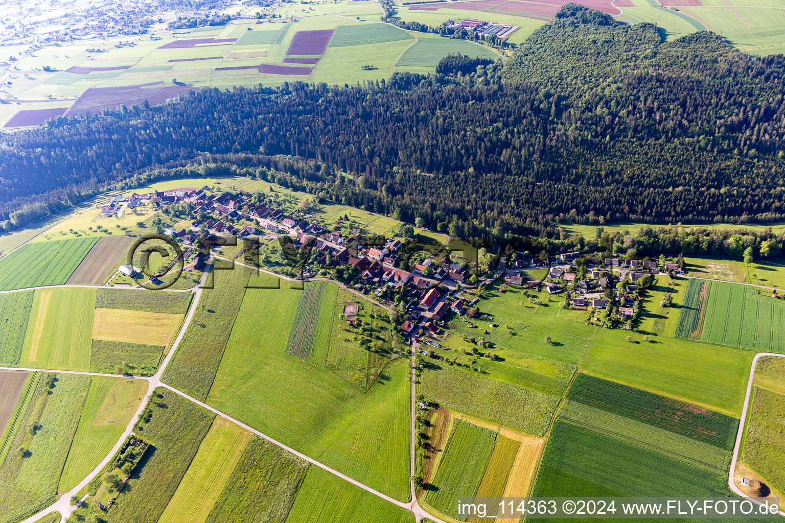 Vue aérienne de Edelweiler dans le département Bade-Wurtemberg, Allemagne