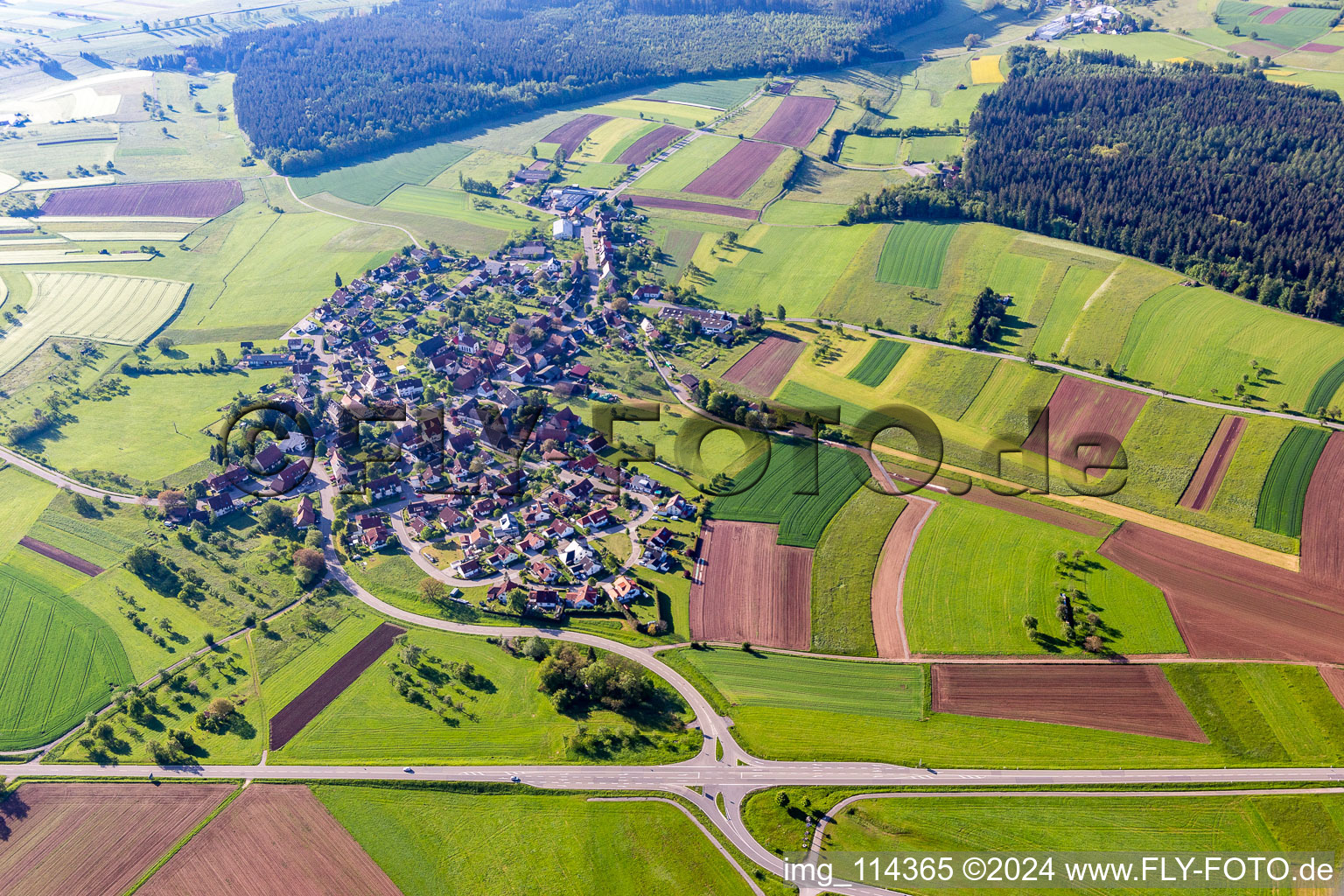 Vue aérienne de Quartier Durrweiler in Pfalzgrafenweiler dans le département Bade-Wurtemberg, Allemagne