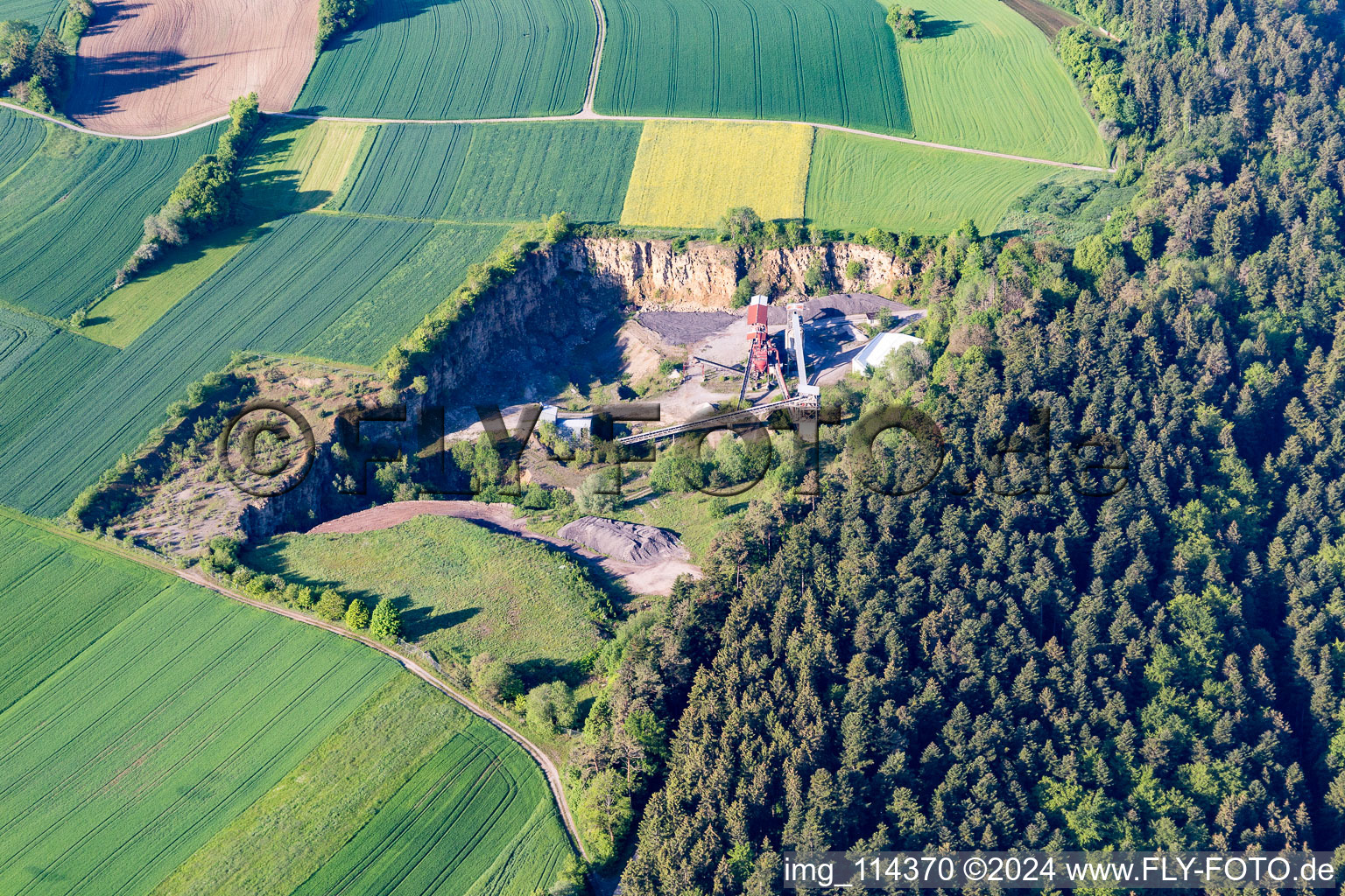 Vue aérienne de Carrière Glatten à Glatten dans le département Bade-Wurtemberg, Allemagne