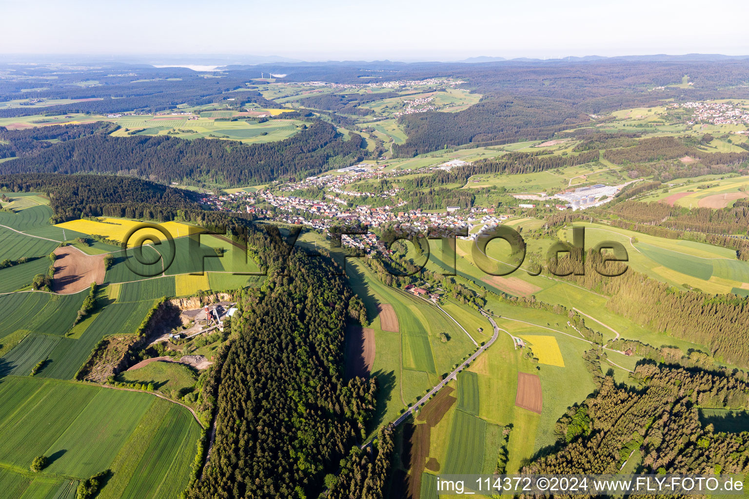 Vue aérienne de Glatten dans le département Bade-Wurtemberg, Allemagne