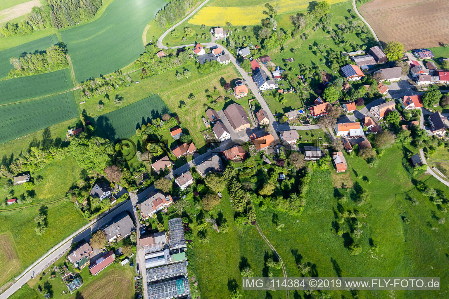 Vue aérienne de Gundelshausen dans le département Bade-Wurtemberg, Allemagne