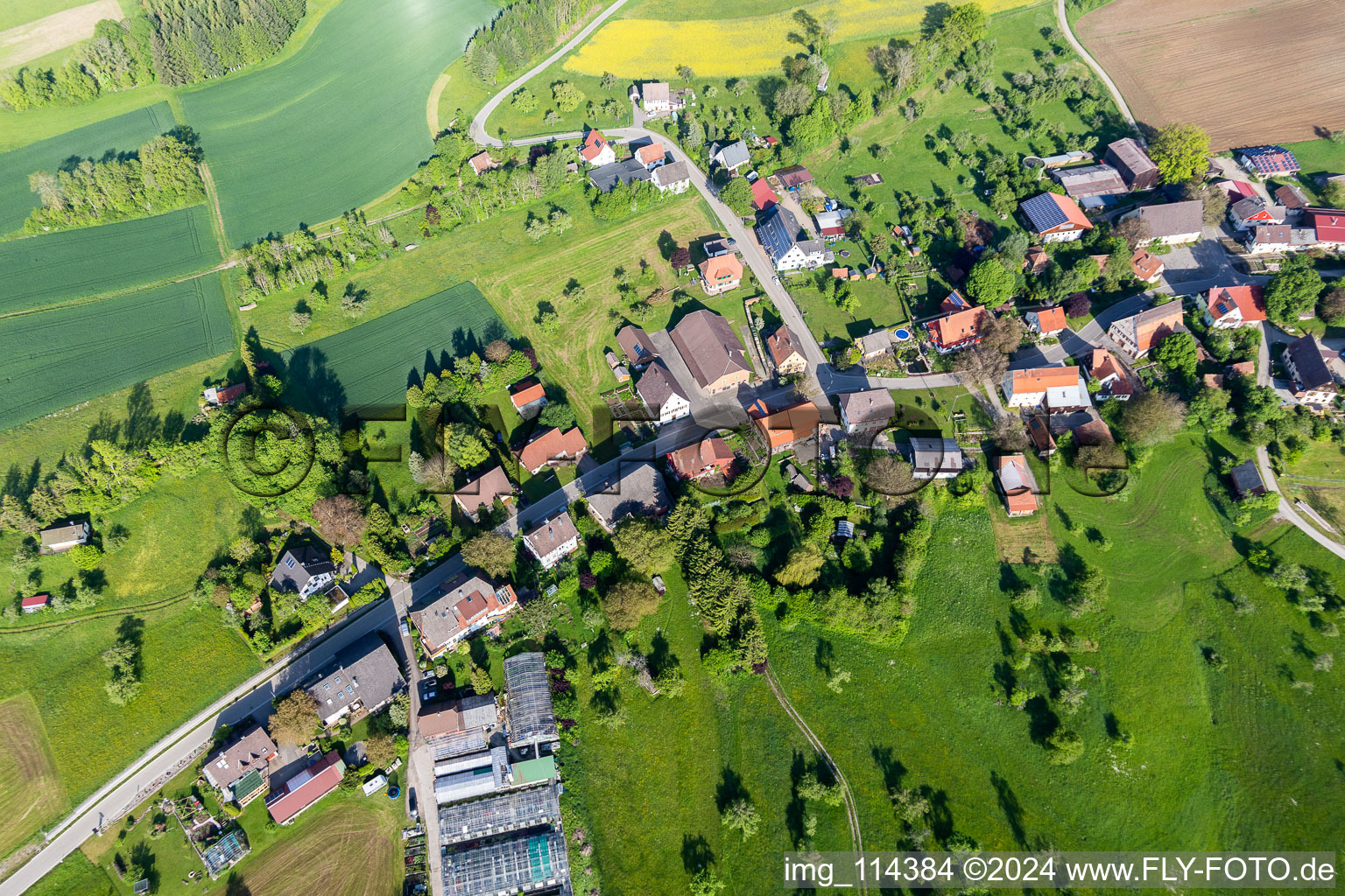 Vue aérienne de Gundelshausen dans le département Bade-Wurtemberg, Allemagne