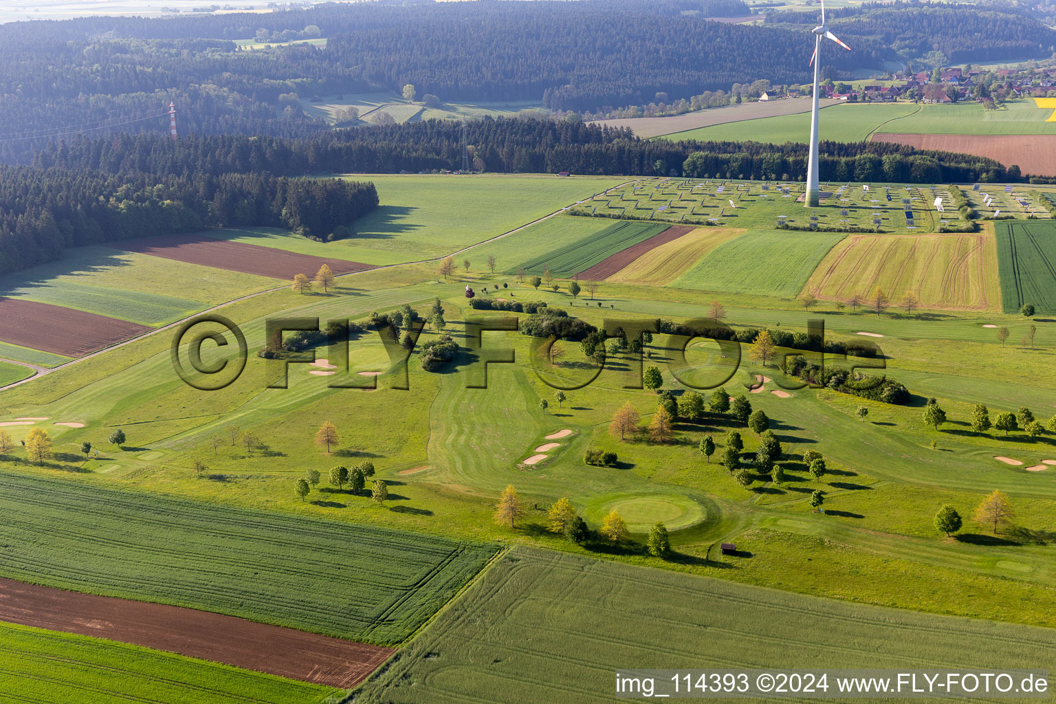 Vue aérienne de Club de golf Alpirsbach eV à le quartier Peterzell in Alpirsbach dans le département Bade-Wurtemberg, Allemagne