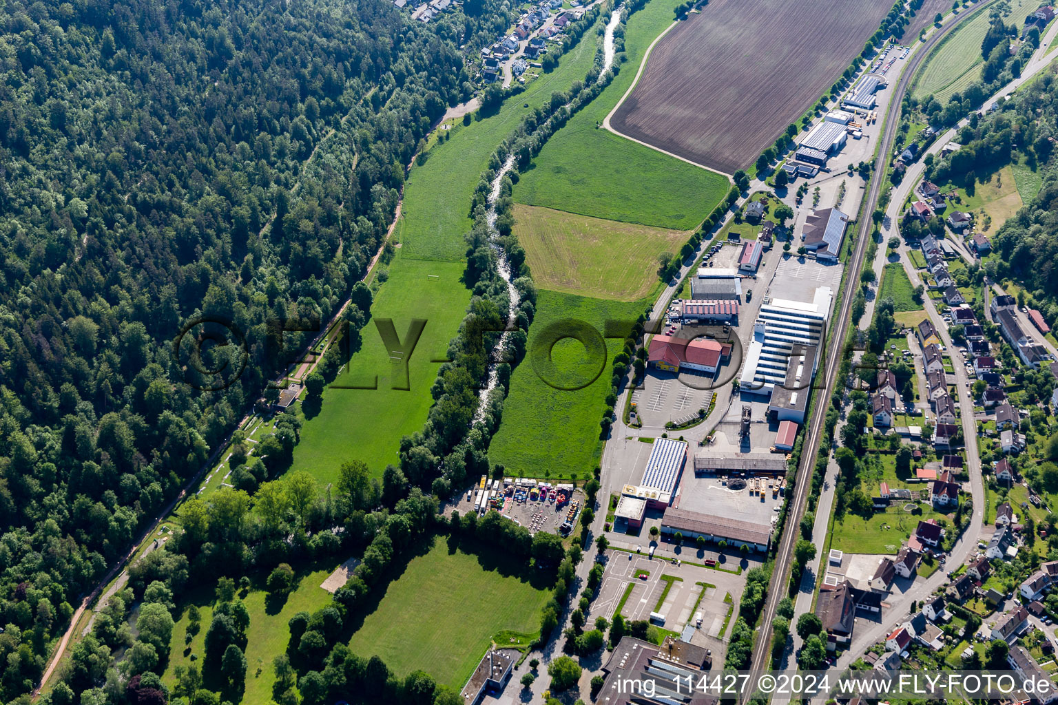 Vue aérienne de Oberndorf am Neckar dans le département Bade-Wurtemberg, Allemagne