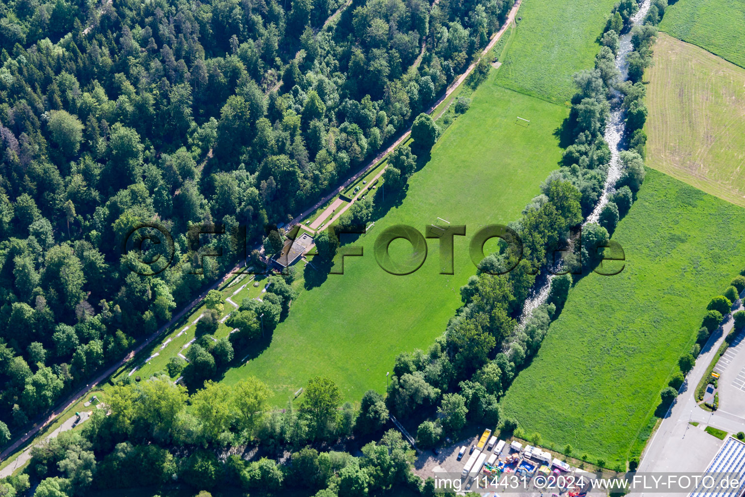 Vue oblique de Oberndorf am Neckar dans le département Bade-Wurtemberg, Allemagne