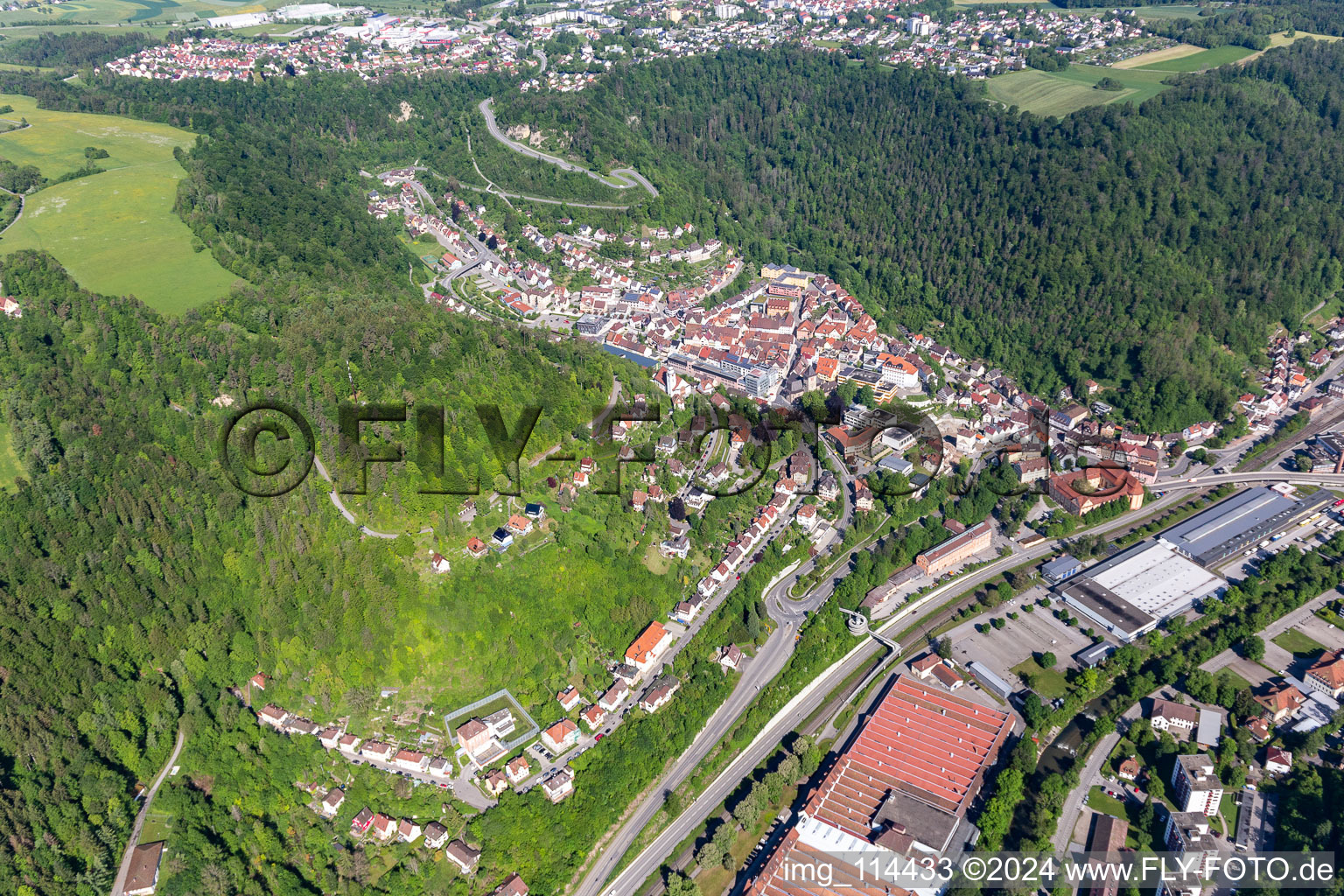 Oberndorf am Neckar dans le département Bade-Wurtemberg, Allemagne d'en haut