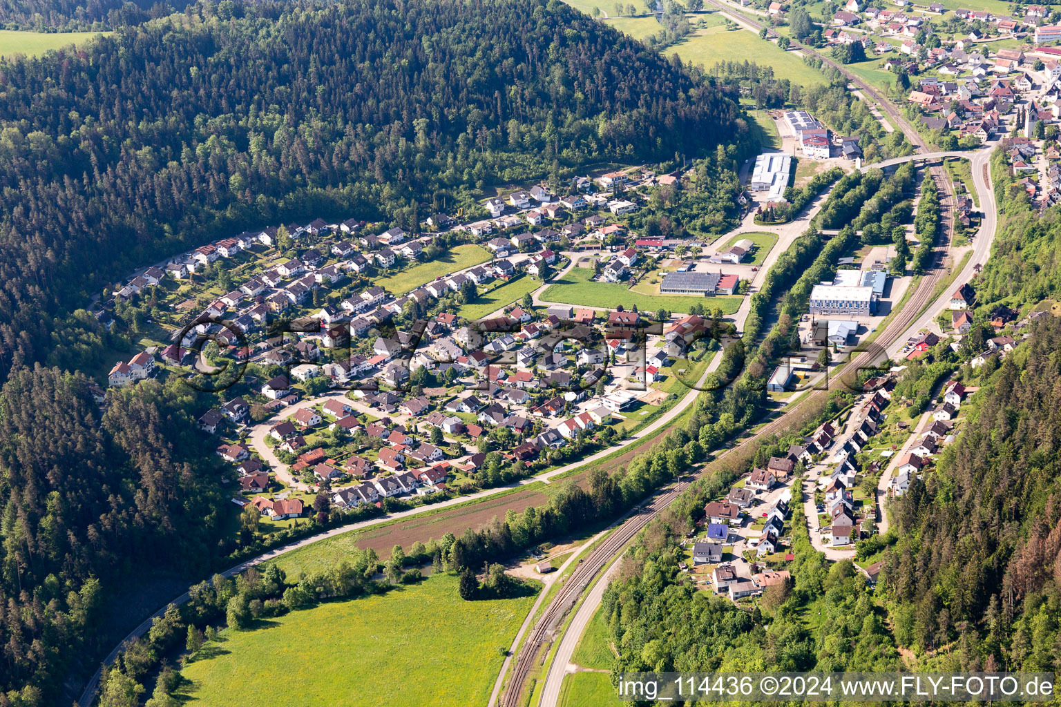 Vue aérienne de Epfendorf dans le département Bade-Wurtemberg, Allemagne