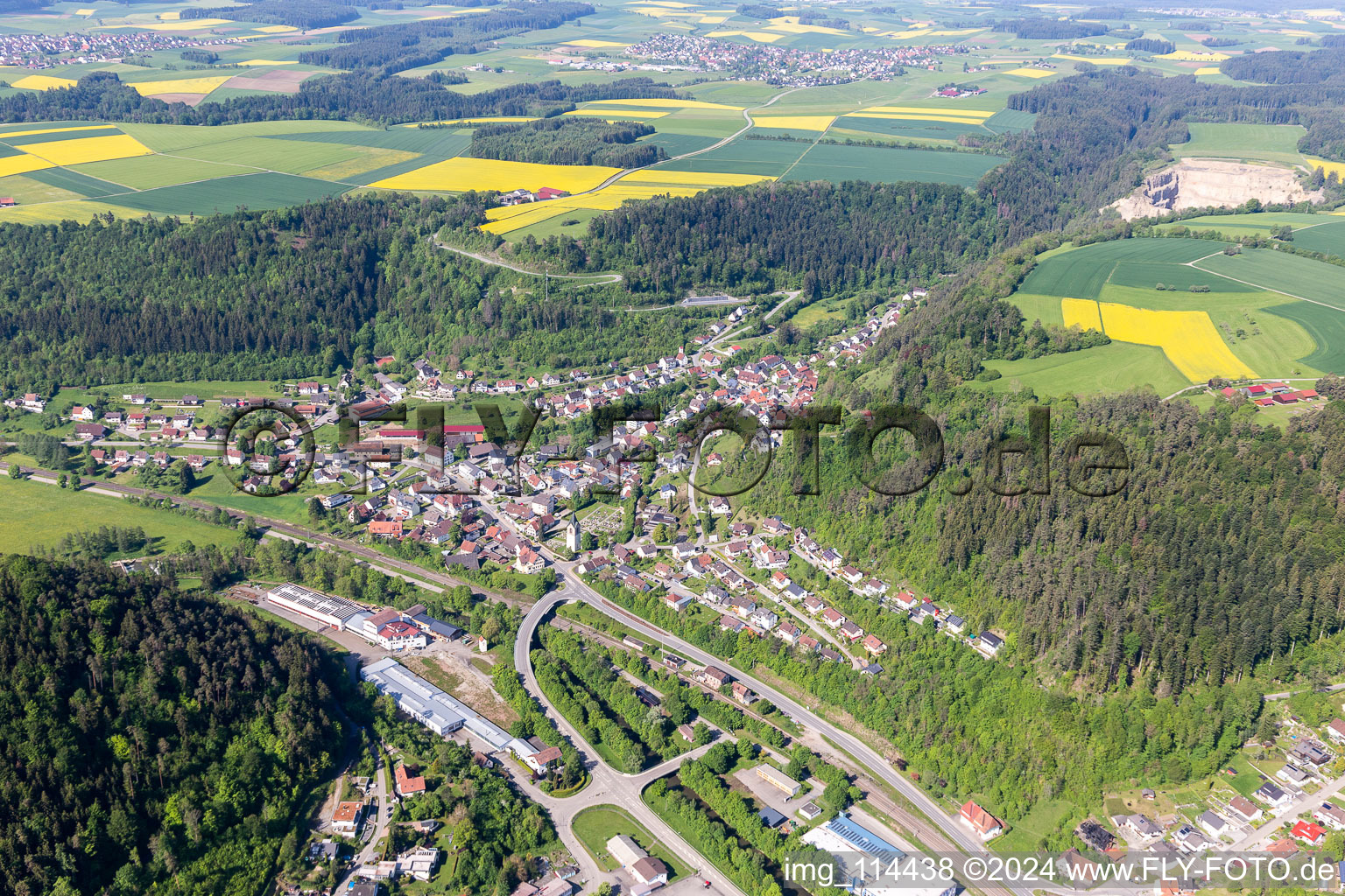 Photographie aérienne de Epfendorf dans le département Bade-Wurtemberg, Allemagne