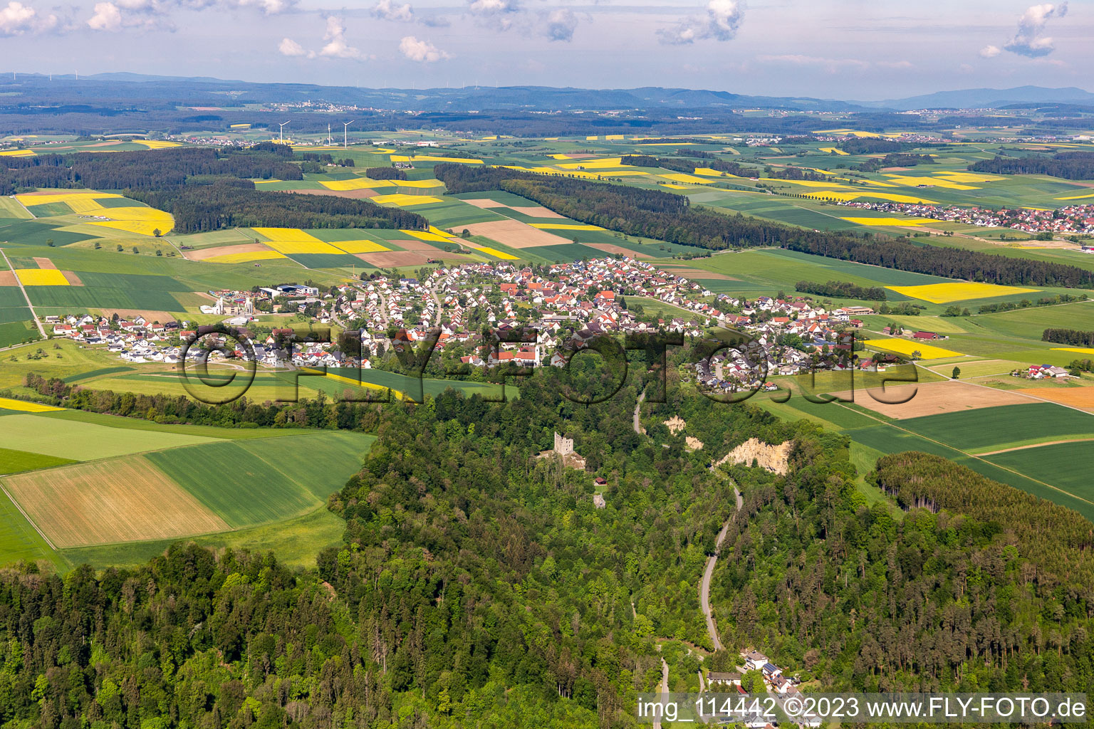 Vue aérienne de Bösingen dans le département Bade-Wurtemberg, Allemagne
