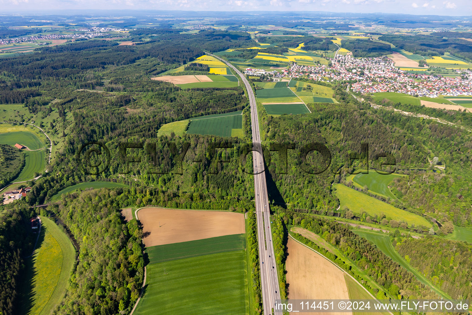 Photographie aérienne de Pont de la vallée du Neckar A81 à Rottweil dans le département Bade-Wurtemberg, Allemagne