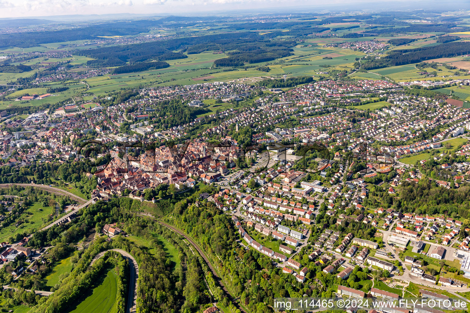 Vue aérienne de Rottweil dans le département Bade-Wurtemberg, Allemagne