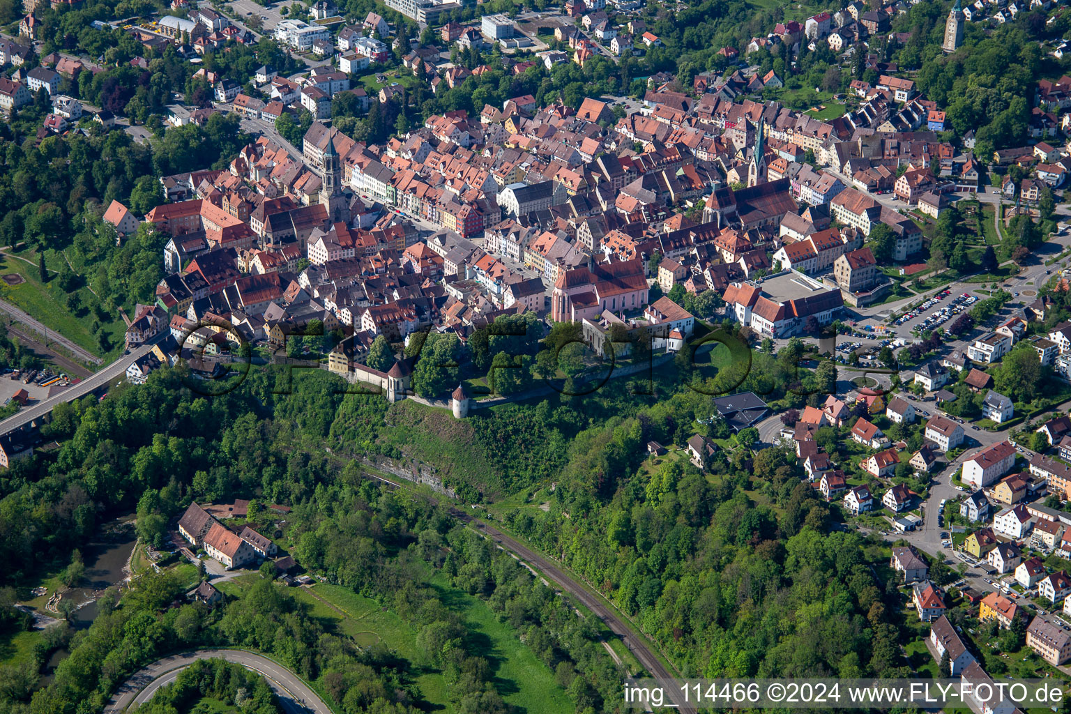 Vue aérienne de Vieille ville à Rottweil dans le département Bade-Wurtemberg, Allemagne