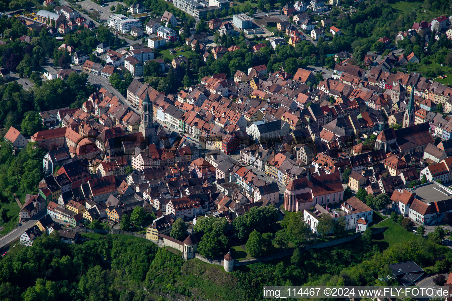 Vue aérienne de Vieille ville à Rottweil dans le département Bade-Wurtemberg, Allemagne