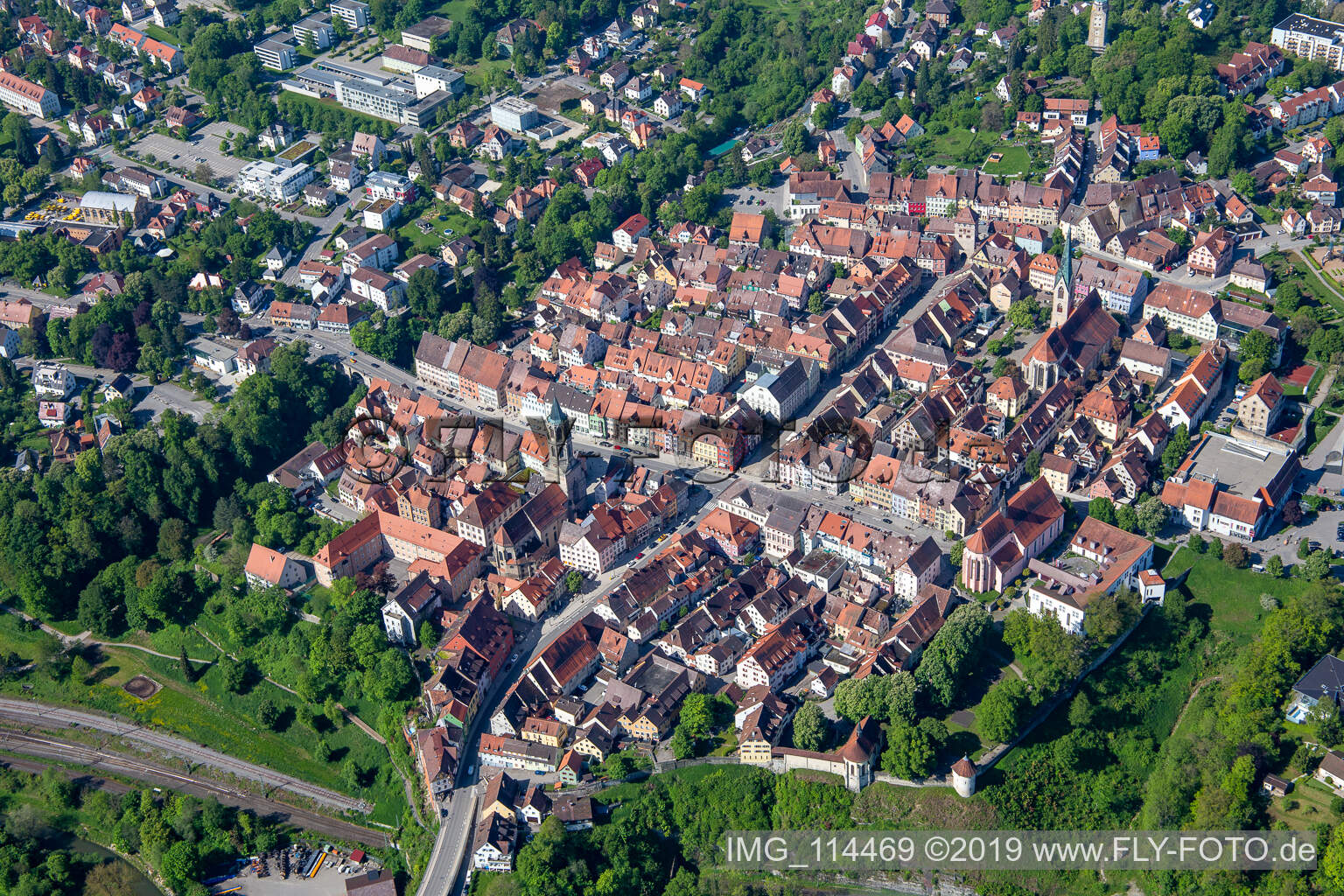Photographie aérienne de Vieille ville à Rottweil dans le département Bade-Wurtemberg, Allemagne