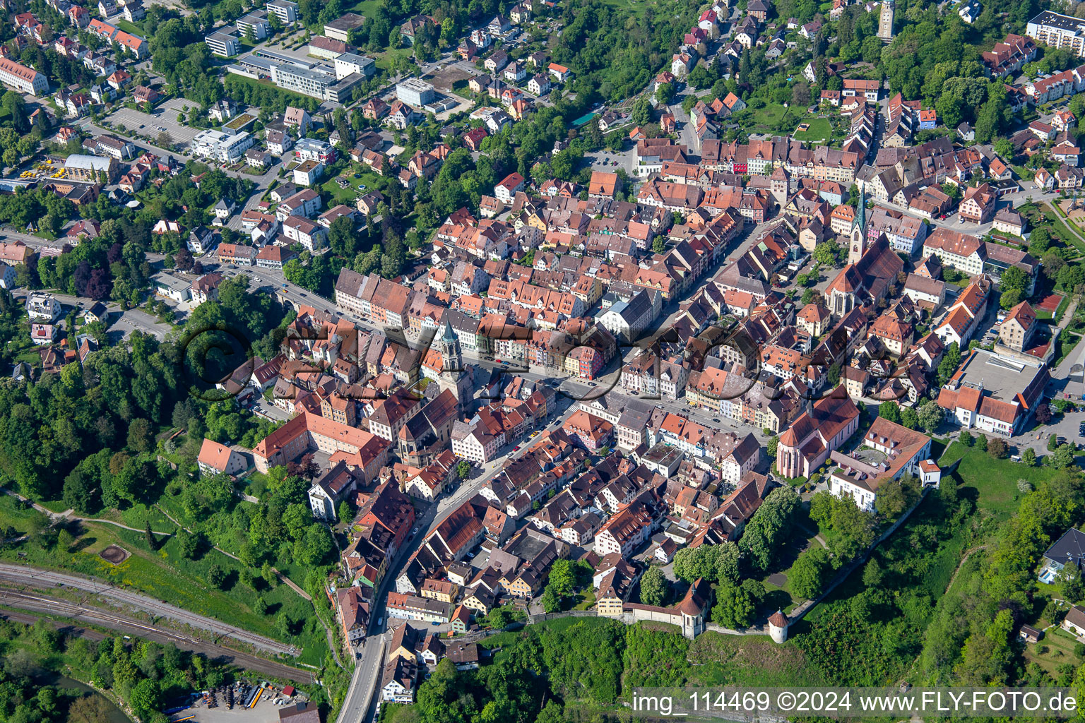 Photographie aérienne de Vieille ville à Rottweil dans le département Bade-Wurtemberg, Allemagne