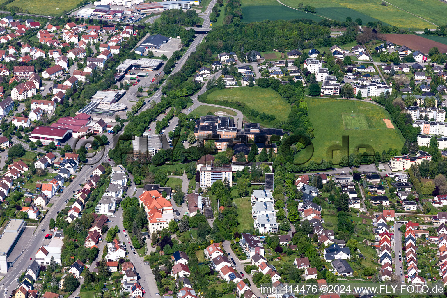 Vue aérienne de Locaux hospitaliers et unité de dialyse Rottweil à Rottweil dans le département Bade-Wurtemberg, Allemagne