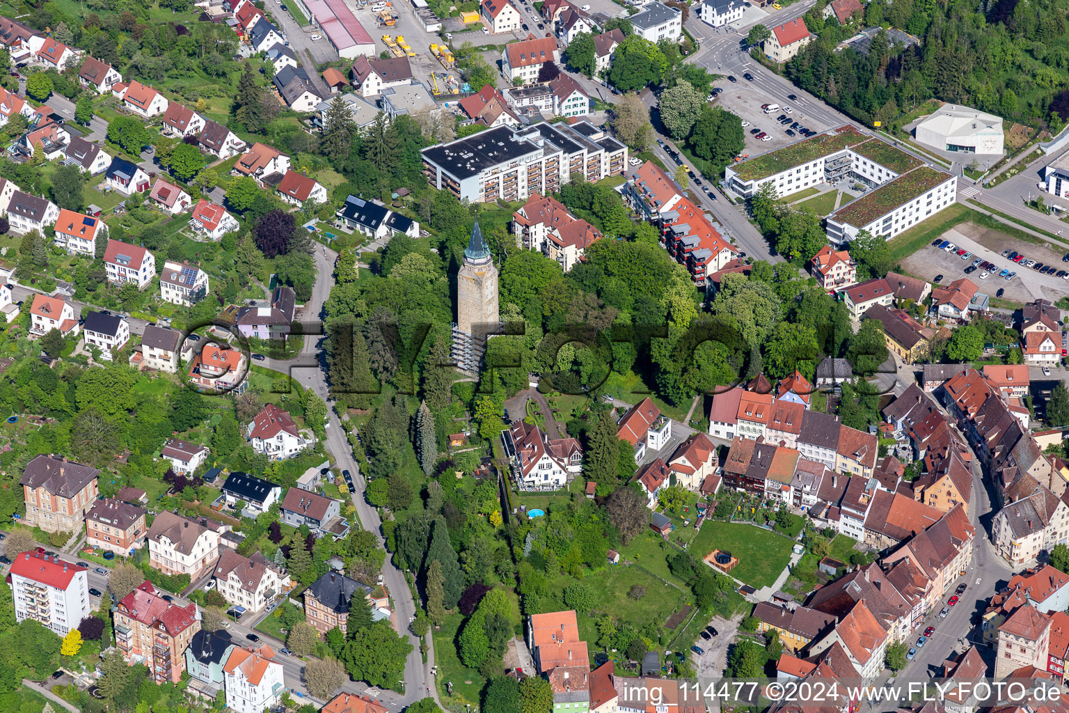 Vue aérienne de Haute Tour à Rottweil dans le département Bade-Wurtemberg, Allemagne