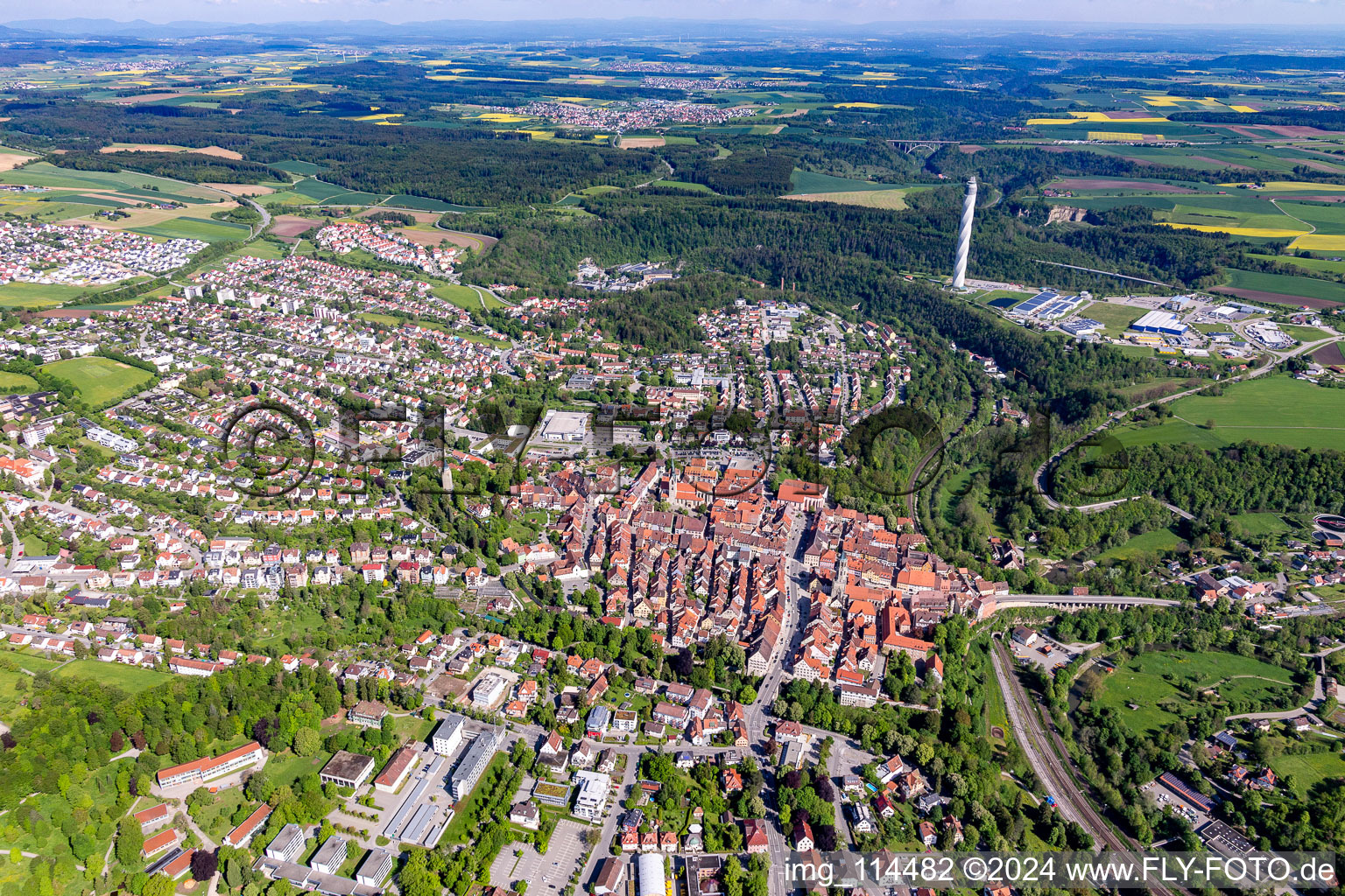 Vue aérienne de Rottweil dans le département Bade-Wurtemberg, Allemagne
