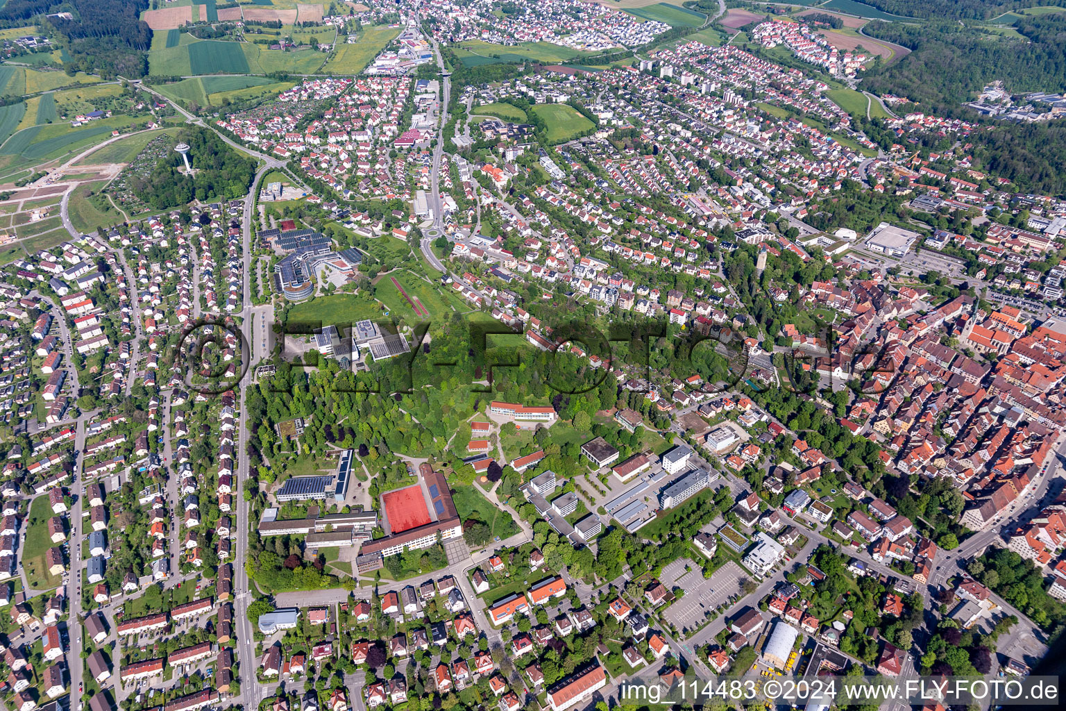 Vue aérienne de Centre scolaire à Rottweil dans le département Bade-Wurtemberg, Allemagne