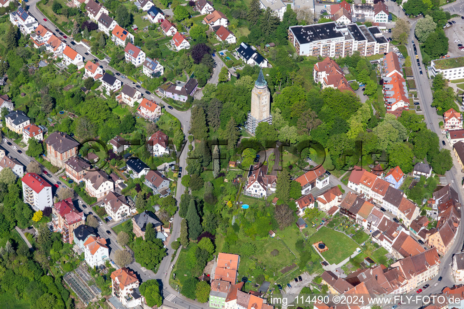 Vue aérienne de Haute Tour à Rottweil dans le département Bade-Wurtemberg, Allemagne