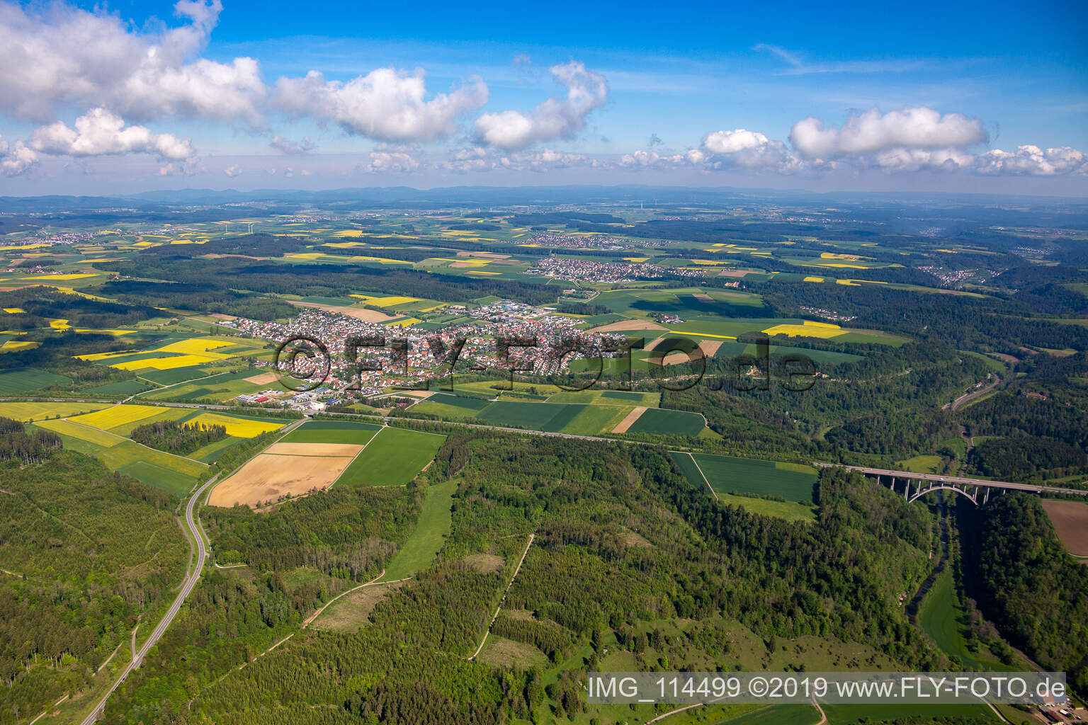 Vue aérienne de Villingendorf dans le département Bade-Wurtemberg, Allemagne