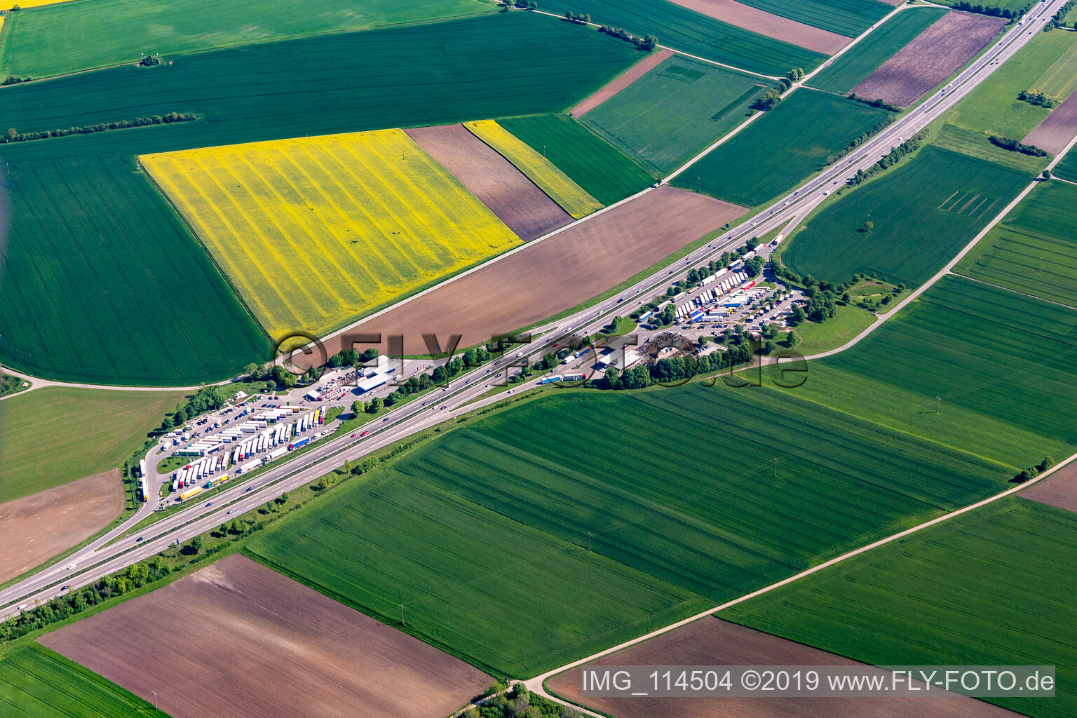 Photographie aérienne de Aire de service A81 Neckarburg Ouest à Dietingen dans le département Bade-Wurtemberg, Allemagne