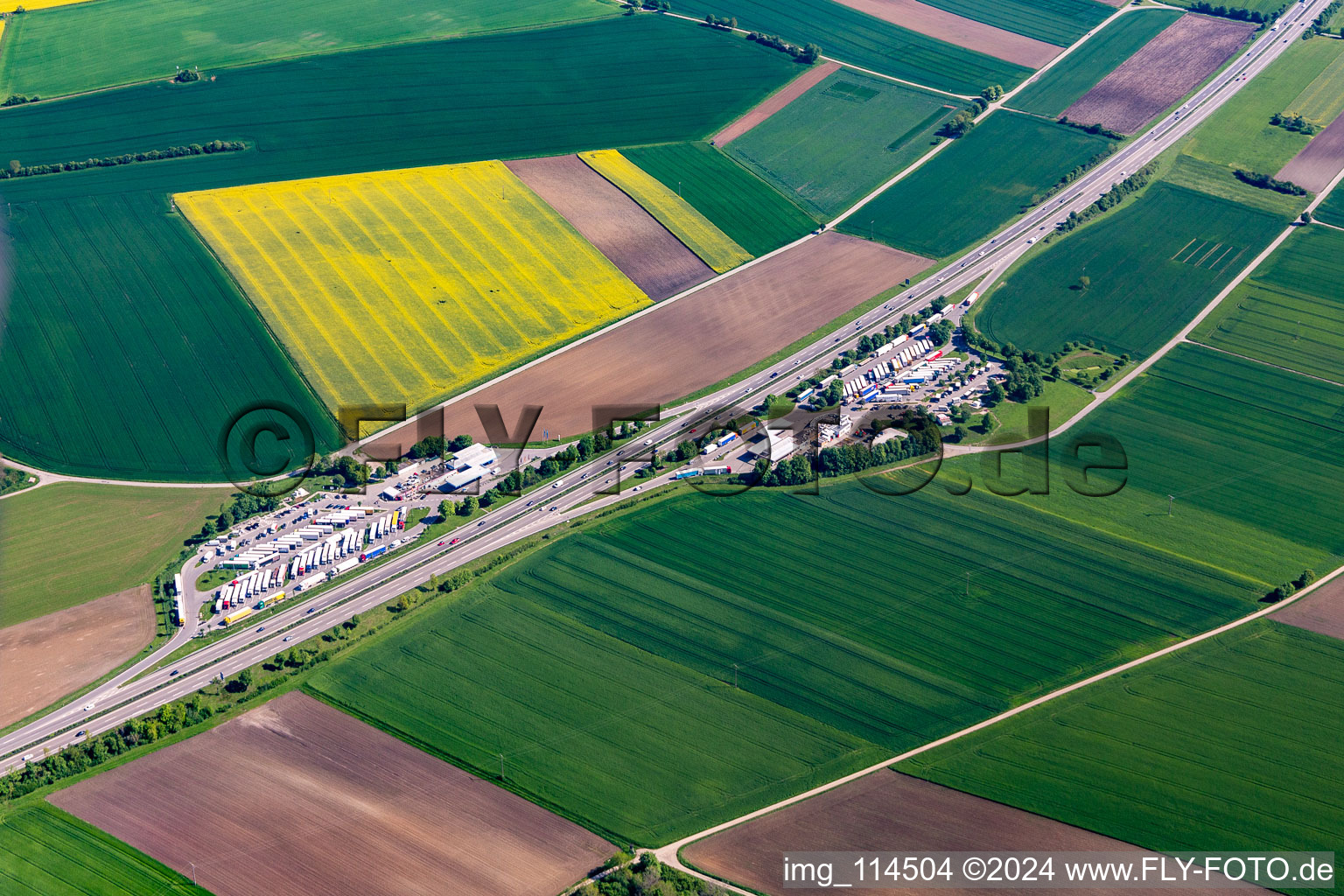 Photographie aérienne de Aire de service A81 Neckarburg Ouest à Dietingen dans le département Bade-Wurtemberg, Allemagne