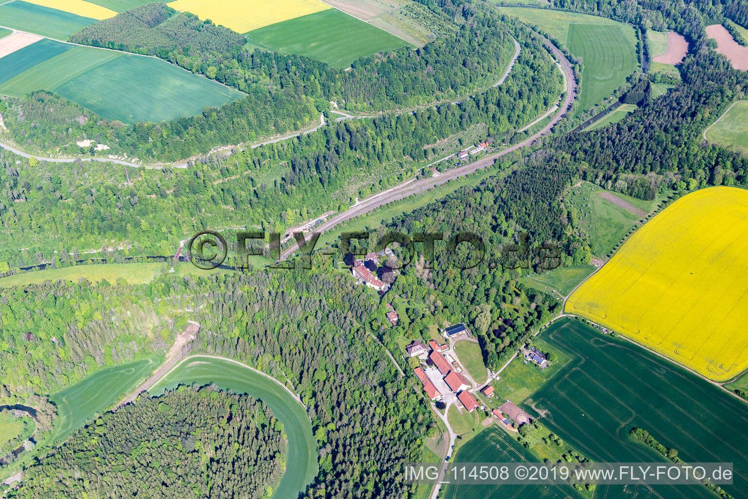 Vue aérienne de François Comte de Bissingen à Dietingen dans le département Bade-Wurtemberg, Allemagne