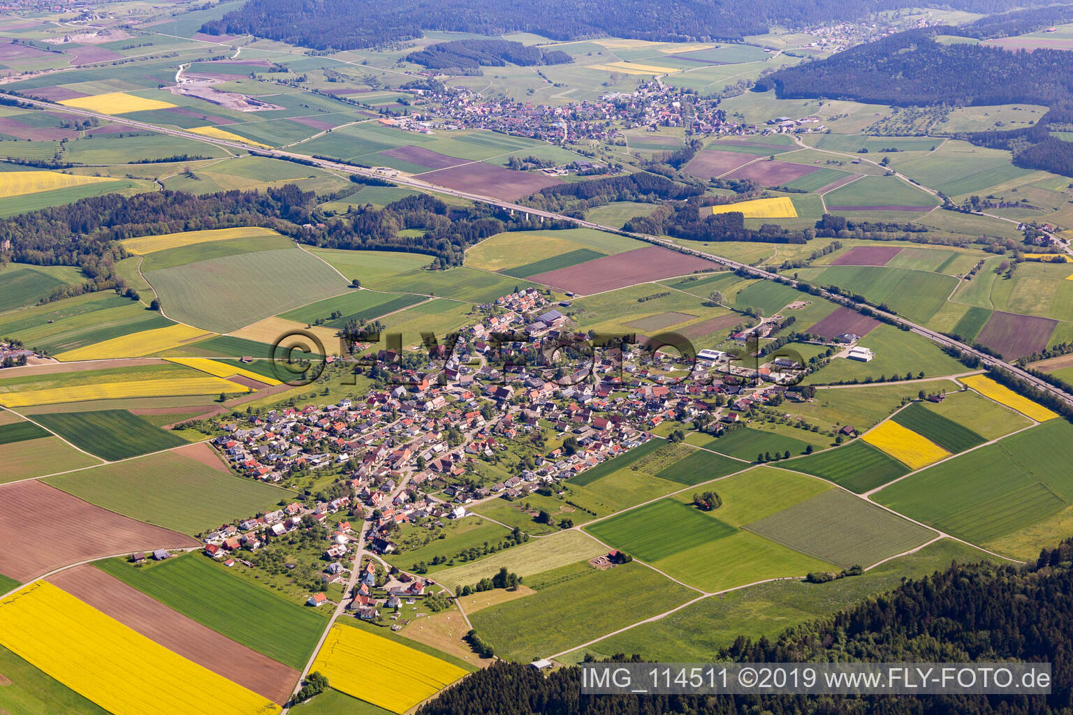 Vue aérienne de Irslingen dans le département Bade-Wurtemberg, Allemagne