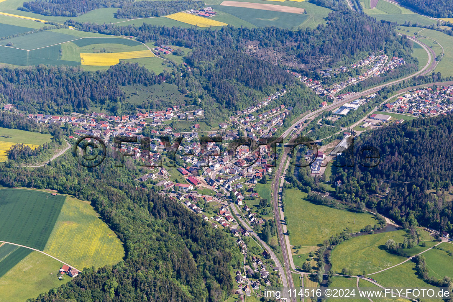 Epfendorf dans le département Bade-Wurtemberg, Allemagne d'en haut