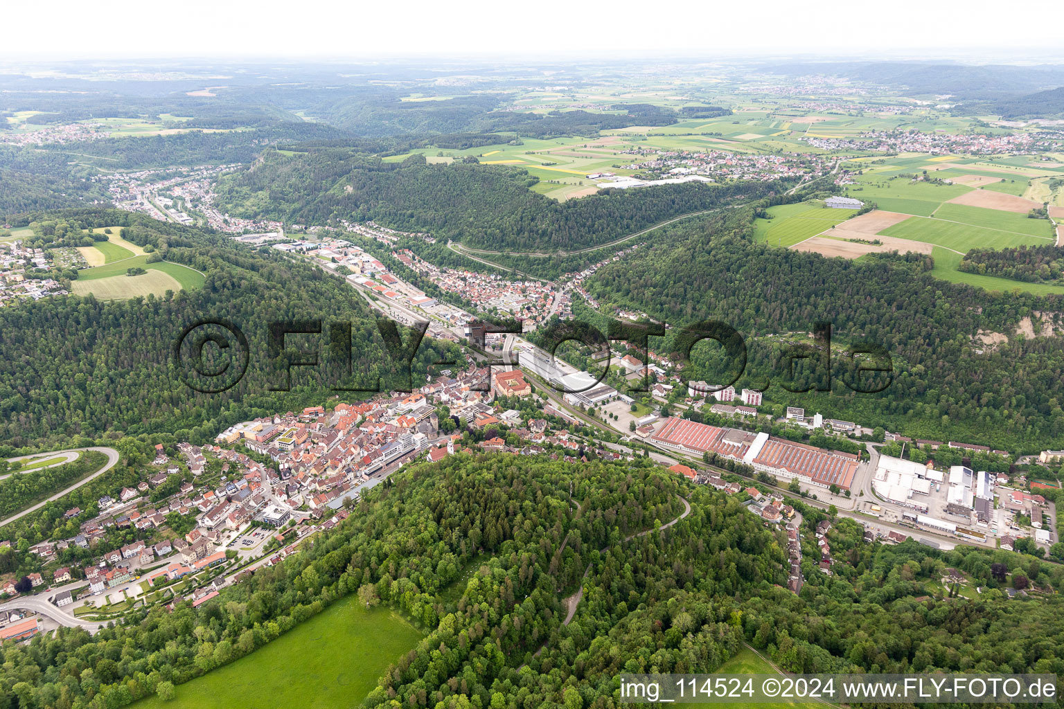 Oberndorf am Neckar dans le département Bade-Wurtemberg, Allemagne hors des airs