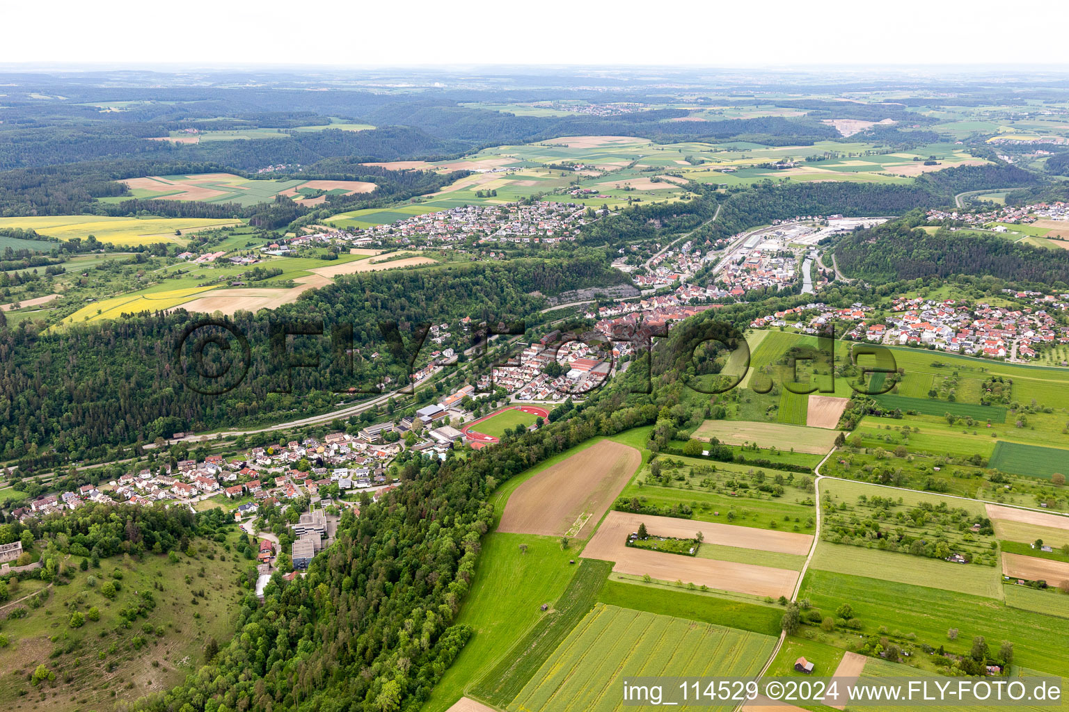 Vue aérienne de Sulz am Neckar dans le département Bade-Wurtemberg, Allemagne