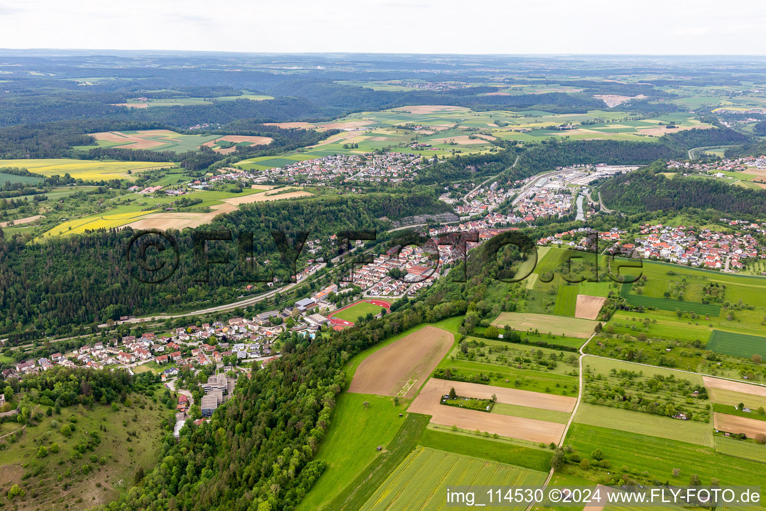 Vue aérienne de Sulz am Neckar dans le département Bade-Wurtemberg, Allemagne