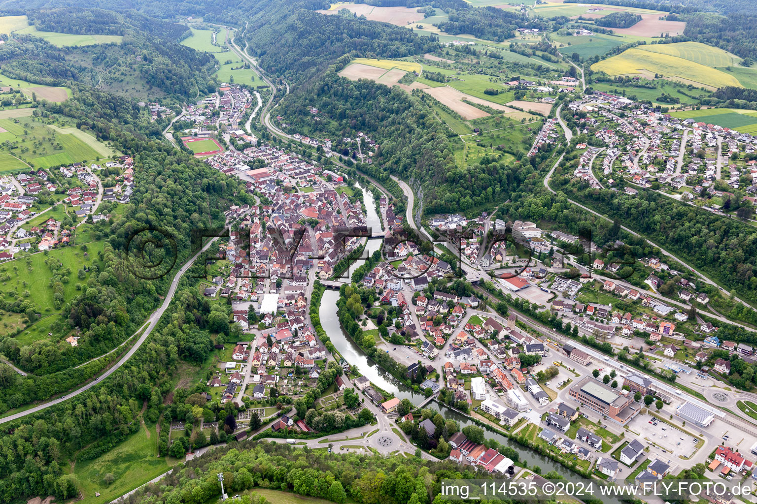 Photographie aérienne de Sulz am Neckar dans le département Bade-Wurtemberg, Allemagne